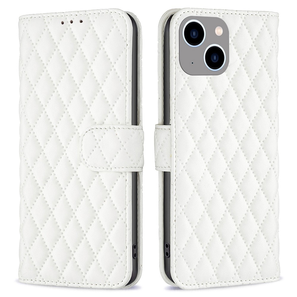 Plånboksfodral iPhone 14 Plus Quilted vit