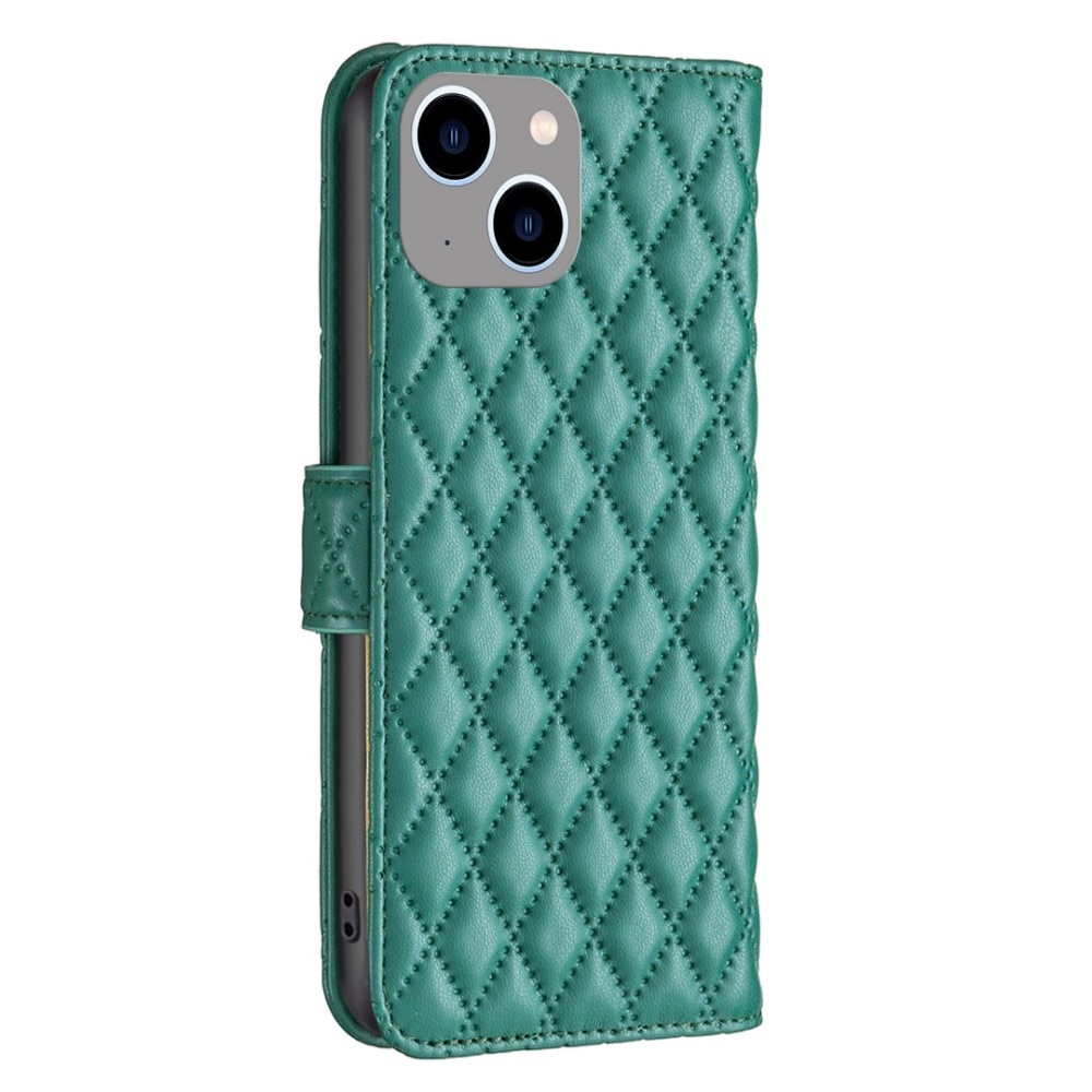 Plånboksfodral iPhone 14 Plus Quilted grön