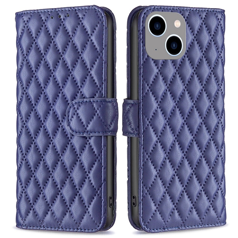 Plånboksfodral iPhone 14 Plus Quilted blå