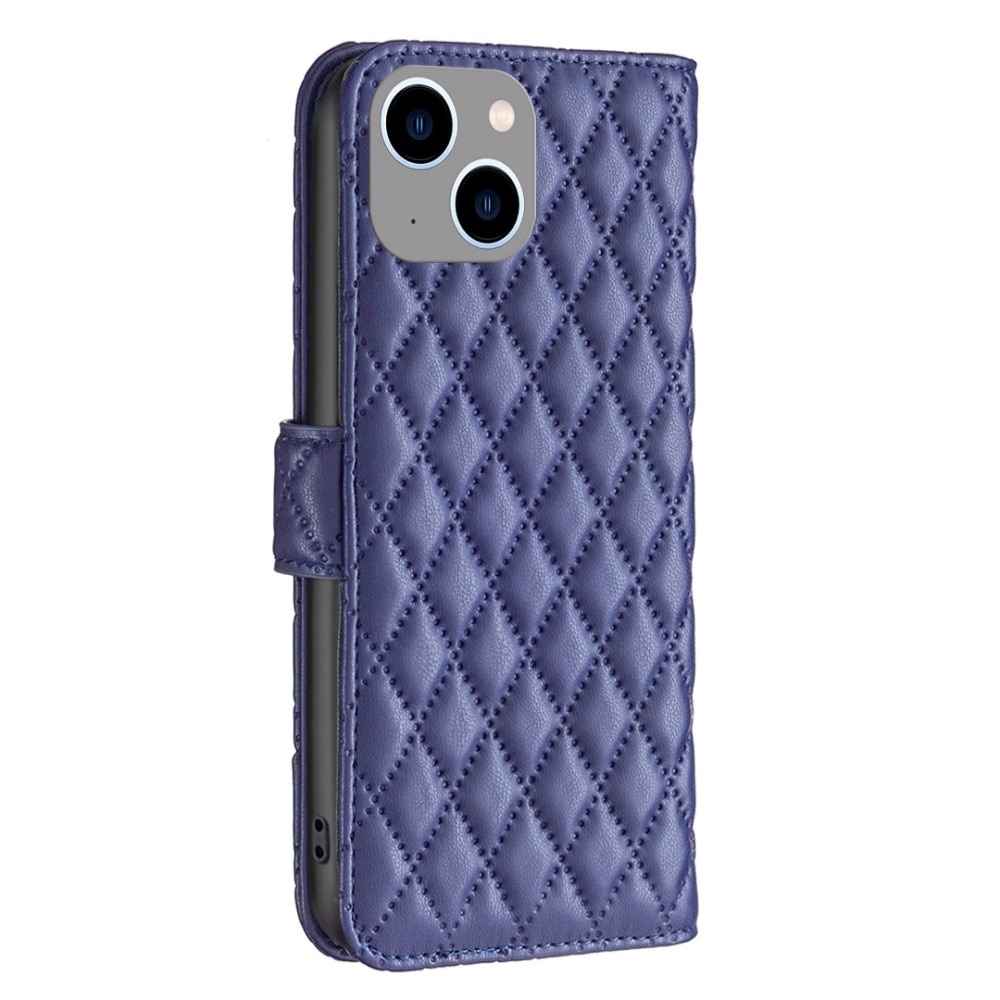 Plånboksfodral iPhone 14 Plus Quilted blå