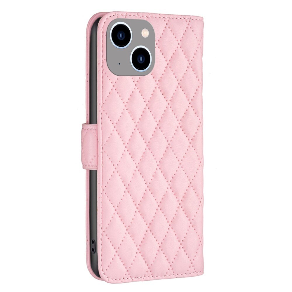 Plånboksfodral iPhone 14 Plus Quilted rosa