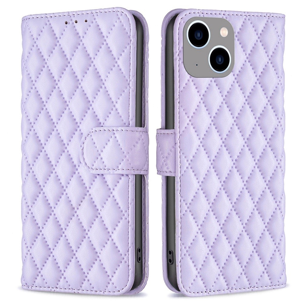 Plånboksfodral iPhone 14 Plus Quilted lila