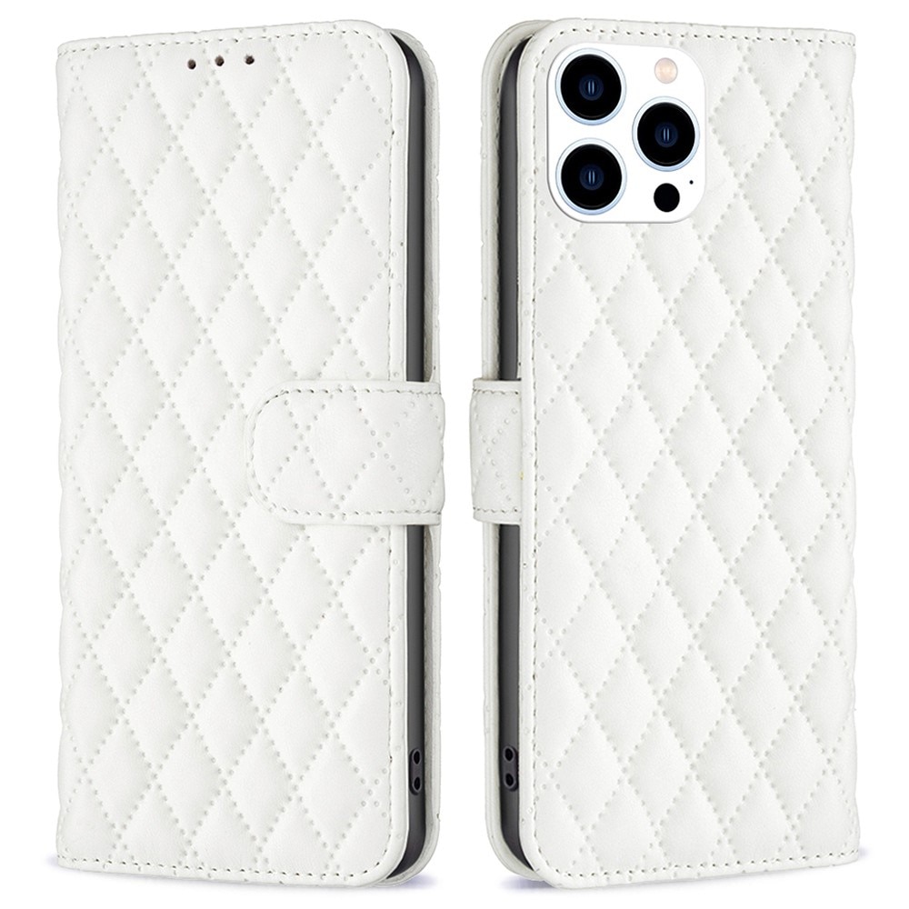 Plånboksfodral iPhone 14 Pro Quilted vit