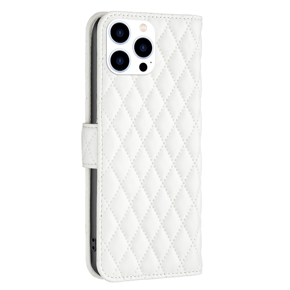 Plånboksfodral iPhone 14 Pro Quilted vit