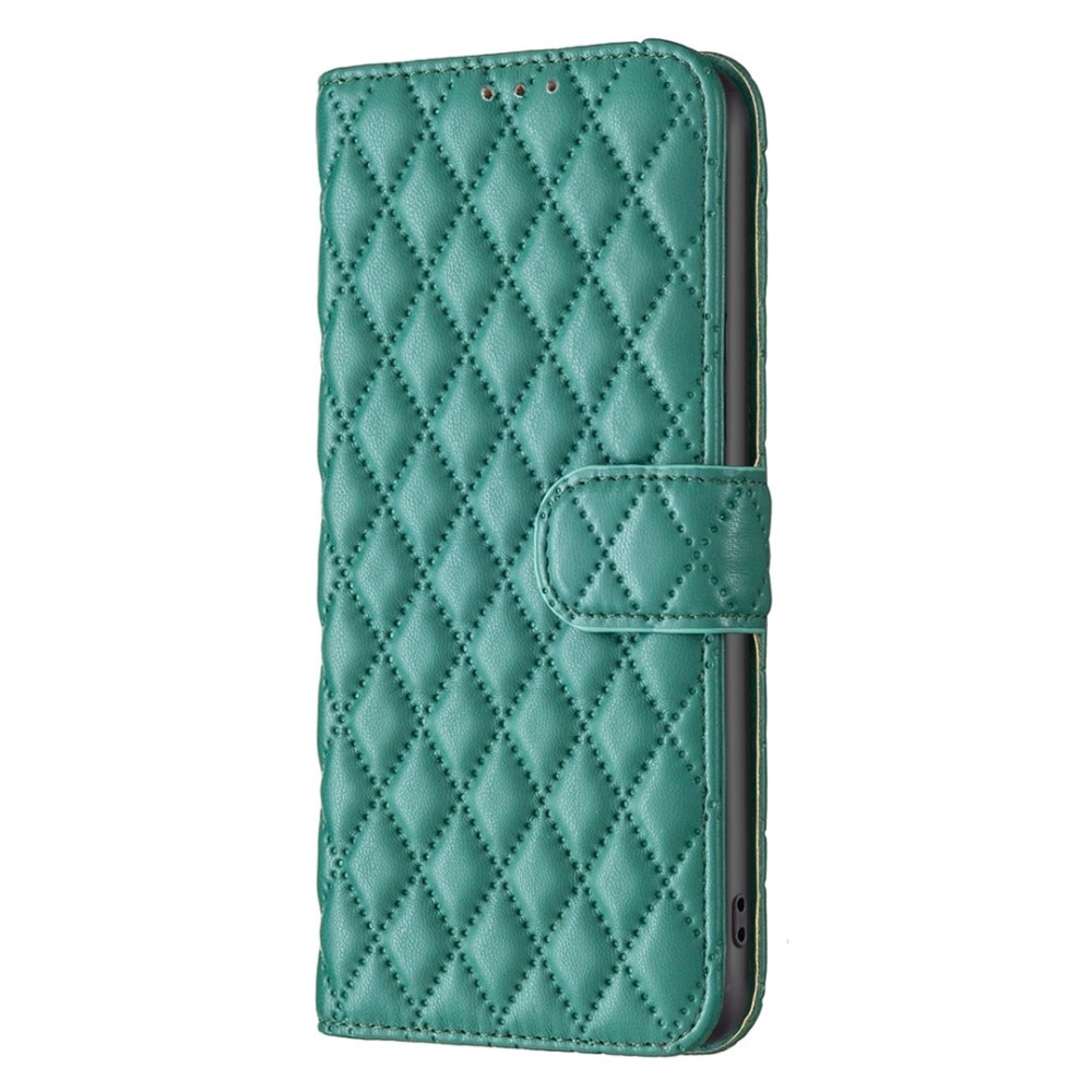 Plånboksfodral iPhone 14 Pro Quilted grön