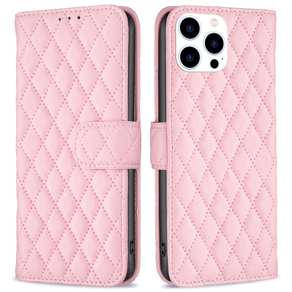 Plånboksfodral iPhone 14 Pro Quilted rosa