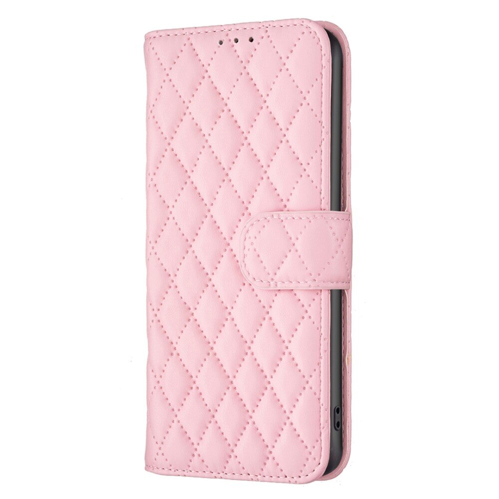 Plånboksfodral iPhone 14 Pro Quilted rosa