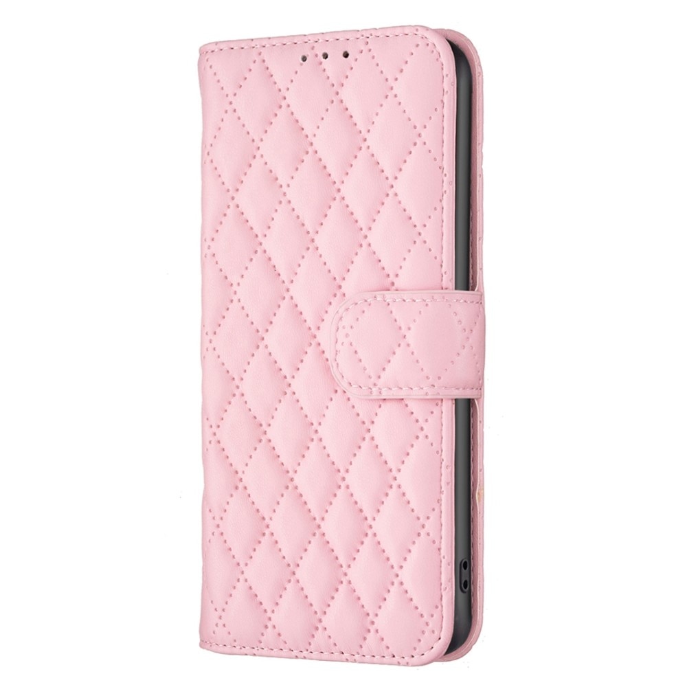 Plånboksfodral iPhone 14 Pro Max Quilted rosa
