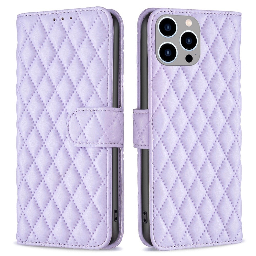 Plånboksfodral iPhone 14 Pro Max Quilted lila