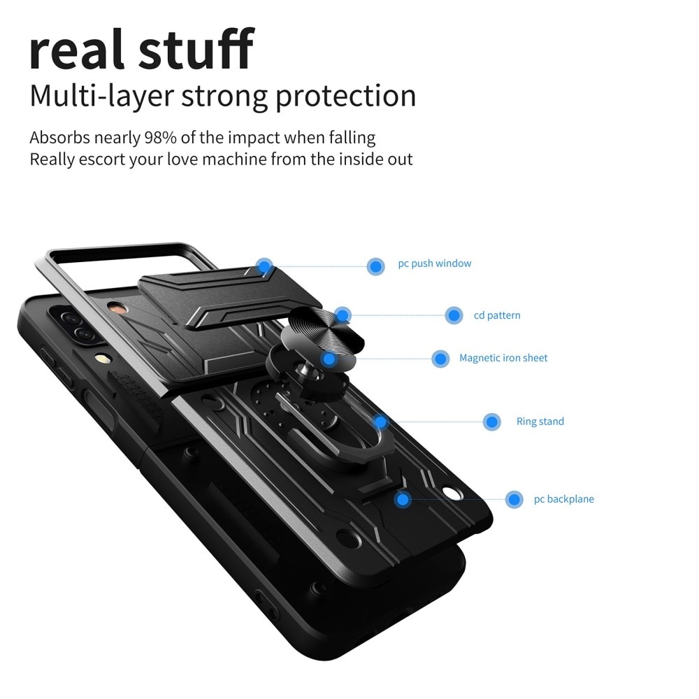 Hybridskal Ring+Kameraskydd Samsung Galaxy Z Flip 4 svart