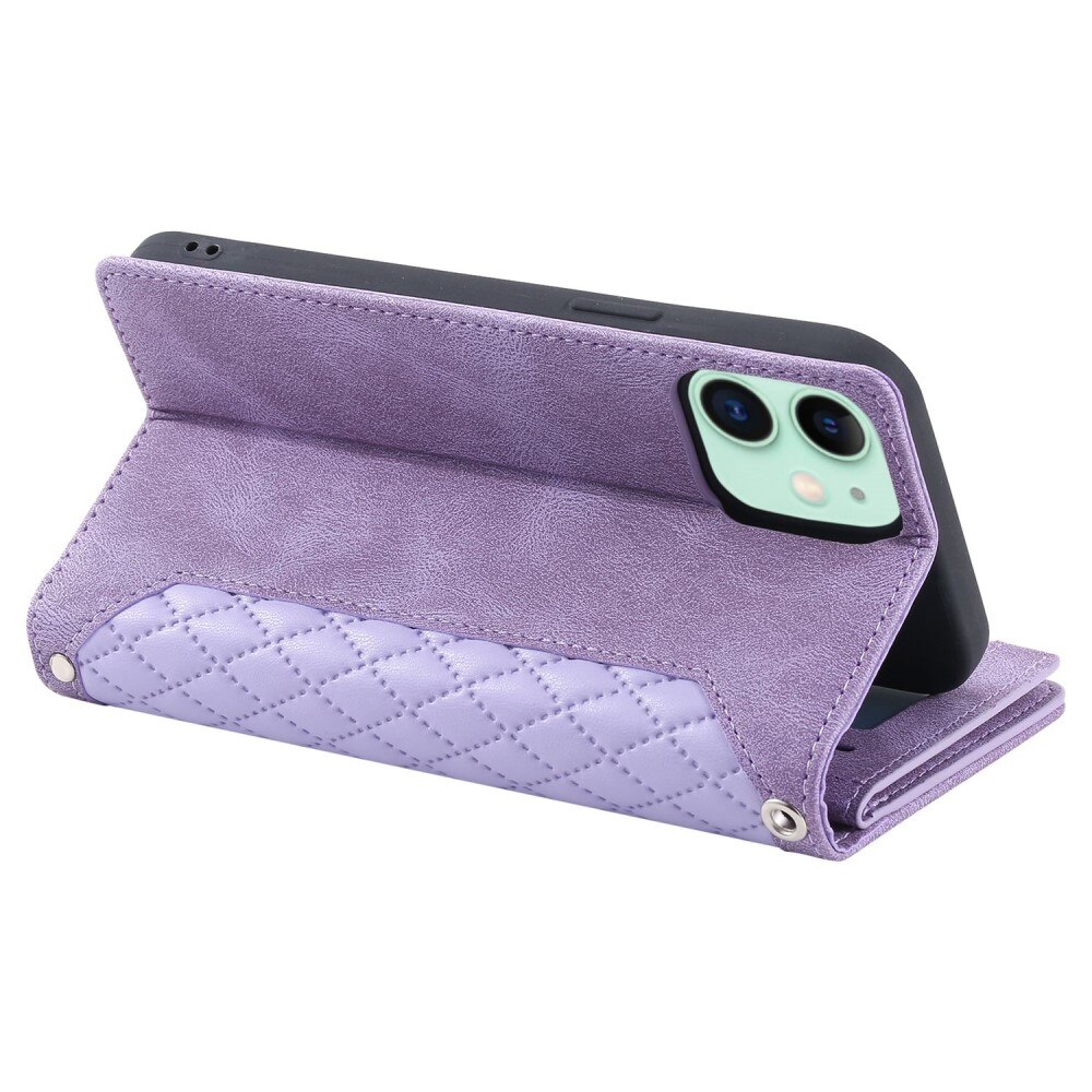 Plånboksväska iPhone 11 Quilted Lila