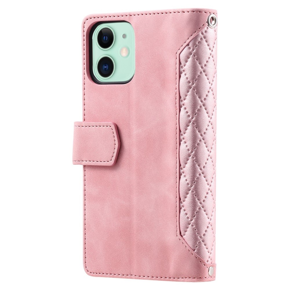 Plånboksväska iPhone 11 Quilted rosa