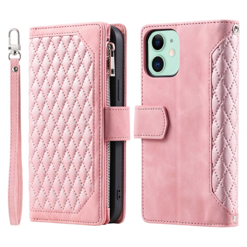 Plånboksväska iPhone 11 Quilted rosa