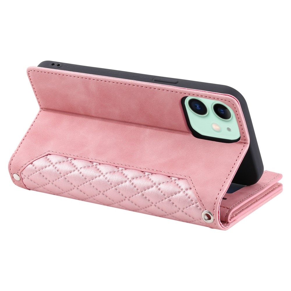 Plånboksväska iPhone 11 Quilted rosa