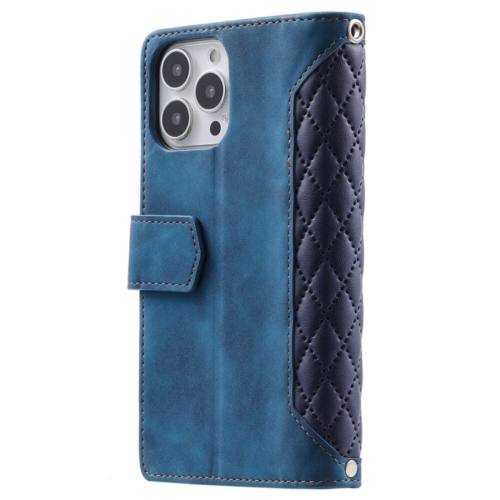 Plånboksväska Apple iPhone 13 Pro Quilted Blå