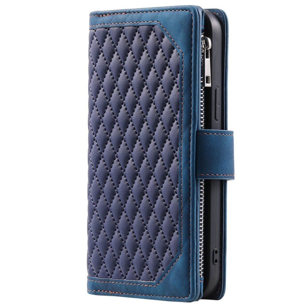 Plånboksväska iPhone 13 Pro Quilted blå