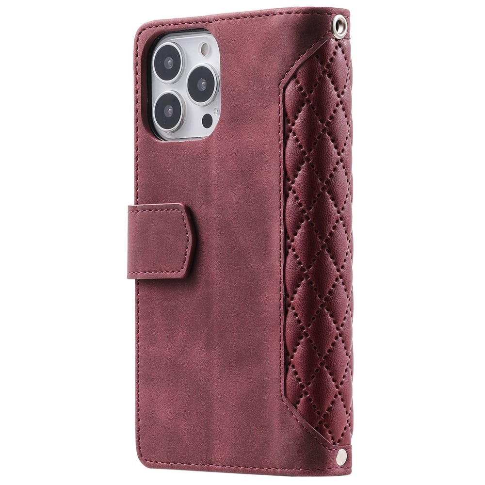Plånboksväska Apple iPhone 13 Pro Quilted Röd