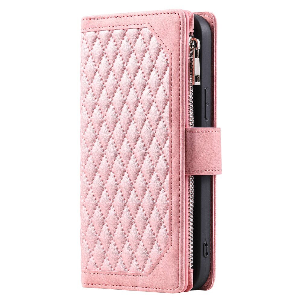 Plånboksväska iPhone 13 Pro Quilted Rosa