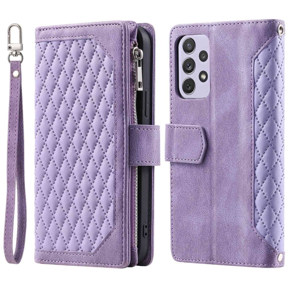 Plånboksväska Samsung Galaxy A52/A52s Quilted lila