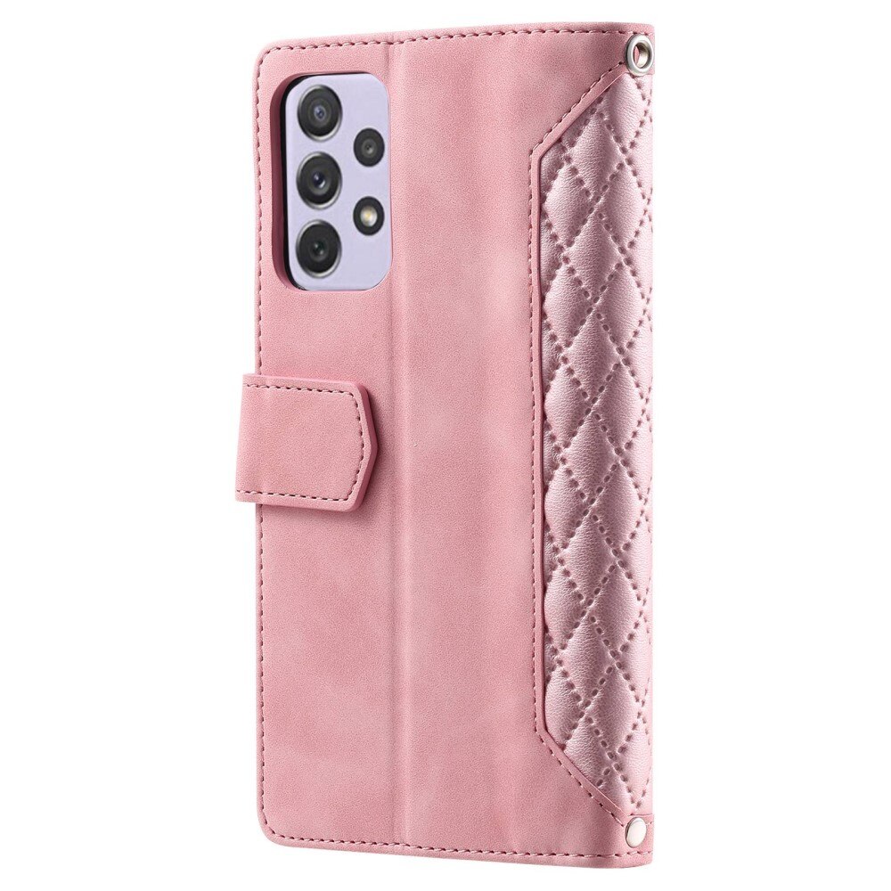 Plånboksväska Samsung Galaxy A52/A52s Quilted rosa