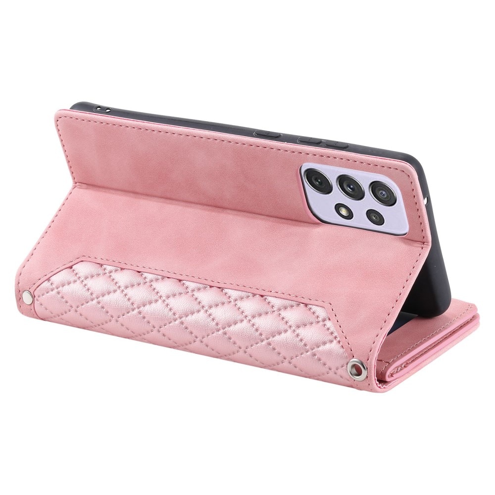 Plånboksväska Samsung Galaxy A52/A52s Quilted rosa