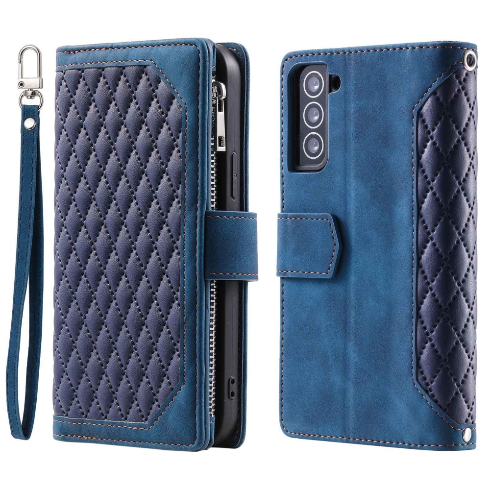 Plånboksväska Samsung Galaxy S22 Quilted blå