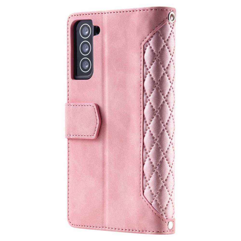 Plånboksväska Samsung Galaxy S22 Quilted Rosa