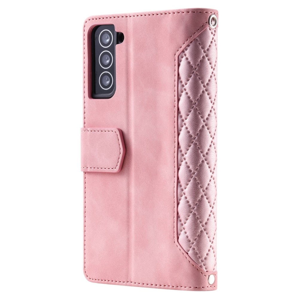 Plånboksväska Samsung Galaxy S22 Quilted rosa