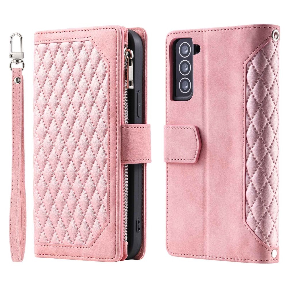 Plånboksväska Samsung Galaxy S22 Quilted Rosa