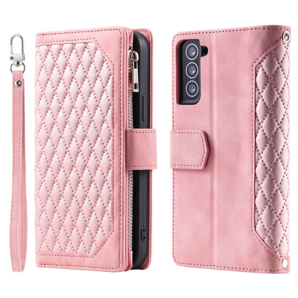 Plånboksväska Samsung Galaxy S22 Quilted rosa