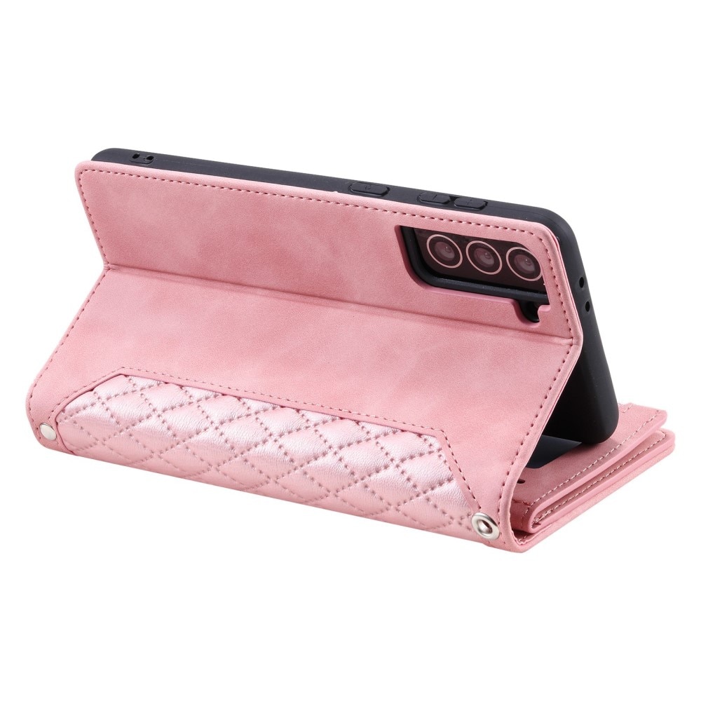 Plånboksväska Samsung Galaxy S22 Quilted Rosa