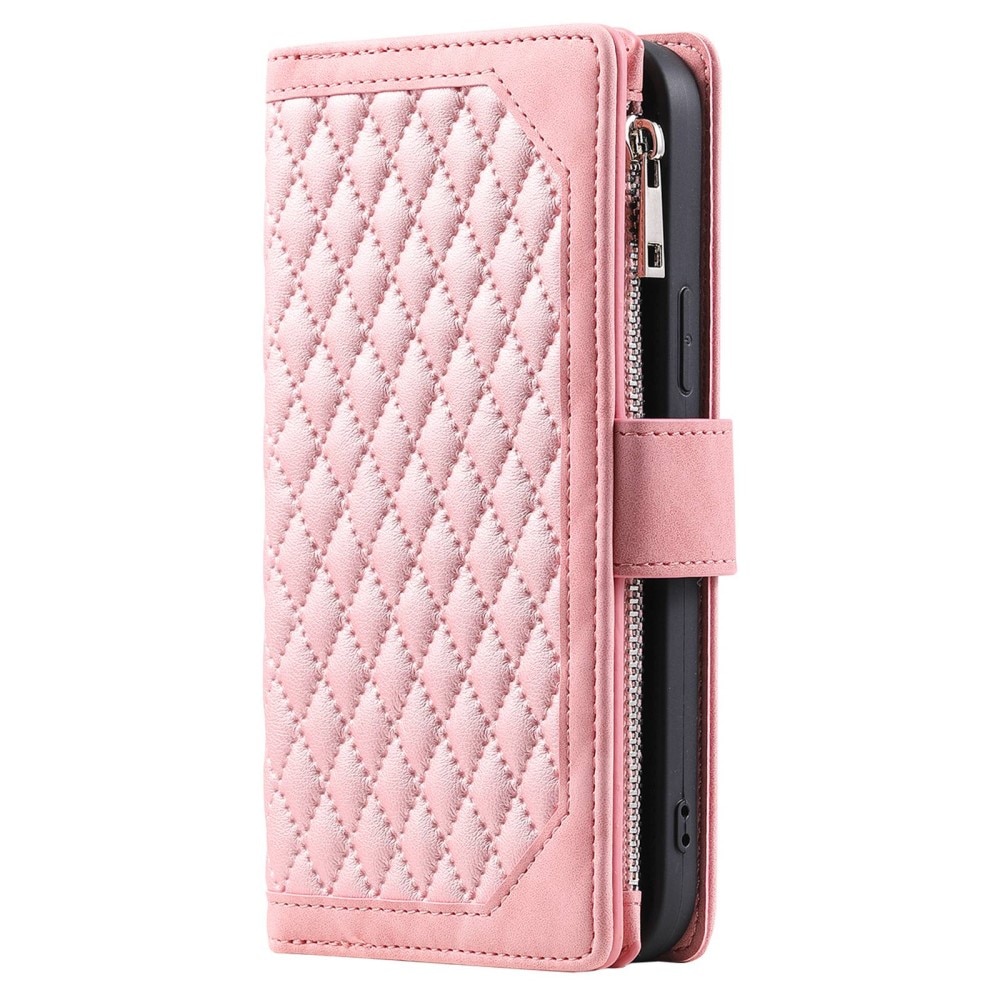Plånboksväska Samsung Galaxy S22 Ultra Quilted rosa