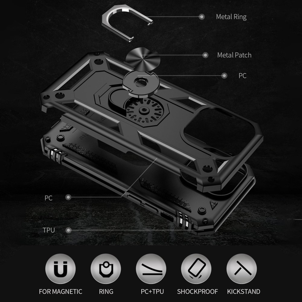 Hybridskal Tech Ring iPhone 14 Pro Max svart