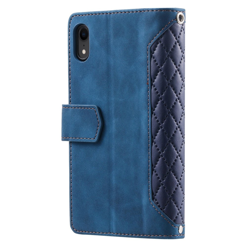 Plånboksväska iPhone Xr Quilted Blå