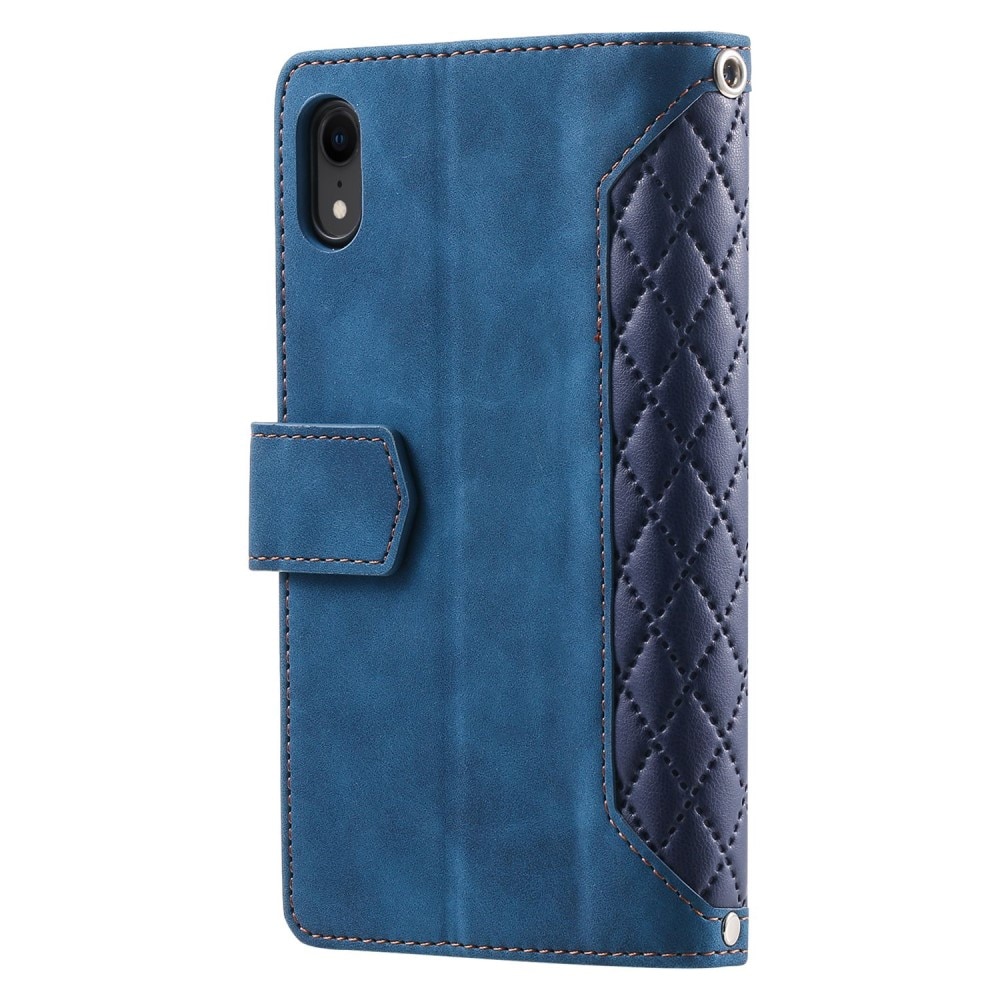 Plånboksväska iPhone XR Quilted blå