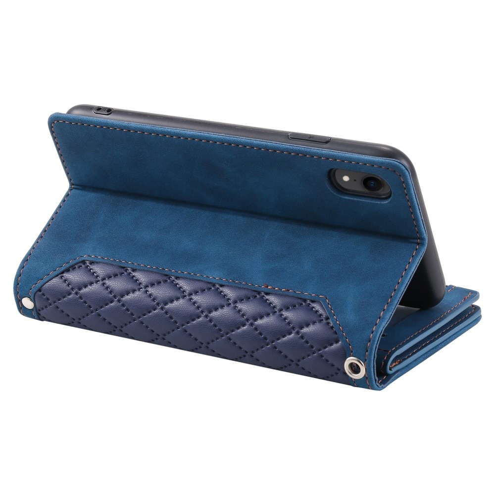 Plånboksväska iPhone XR Quilted blå