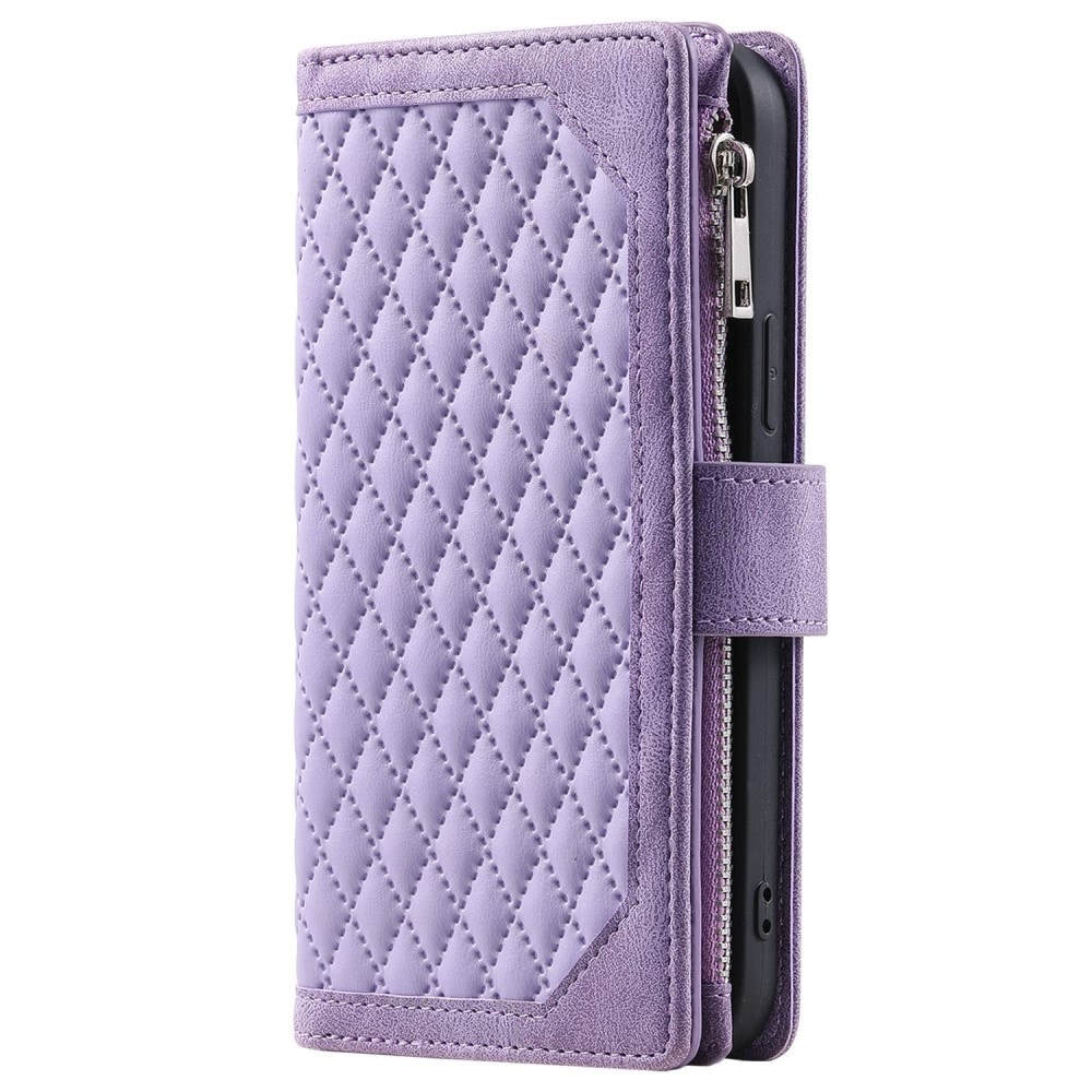 Plånboksväska iPhone Xr Quilted Lila