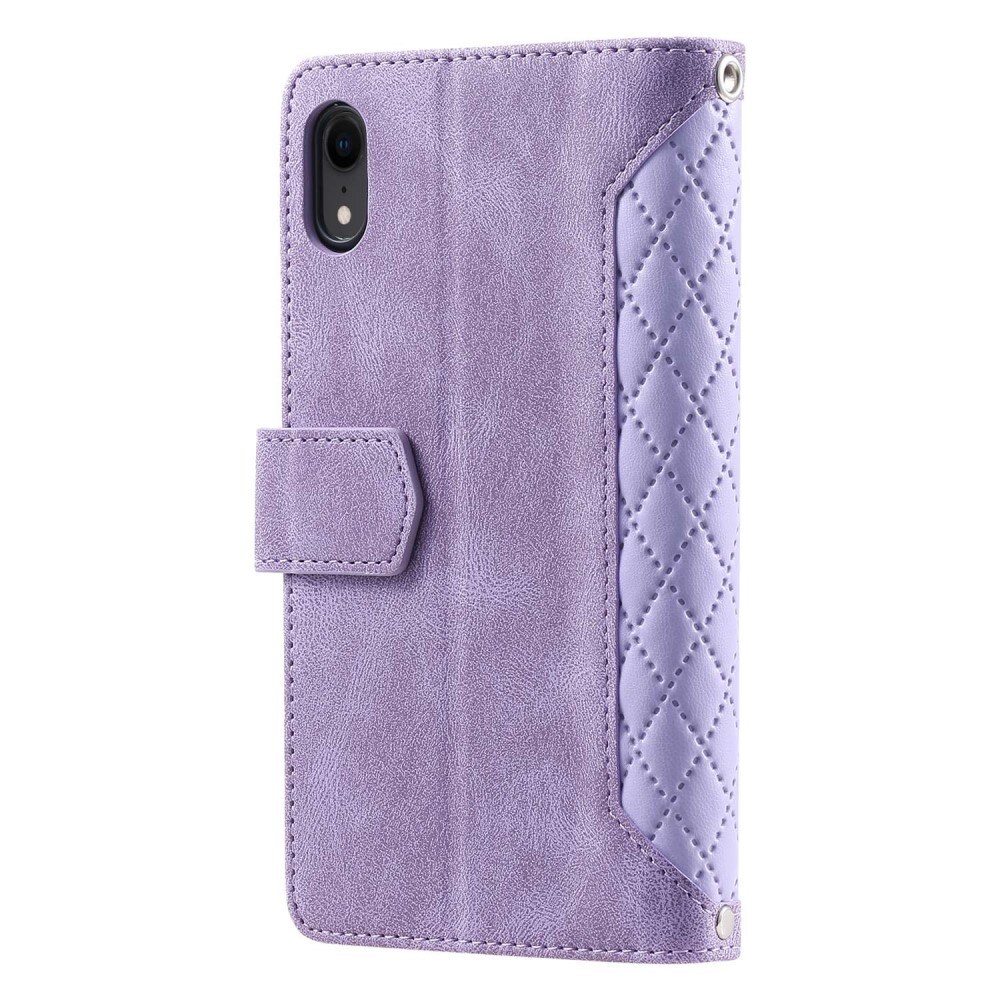 Plånboksväska iPhone Xr Quilted Lila