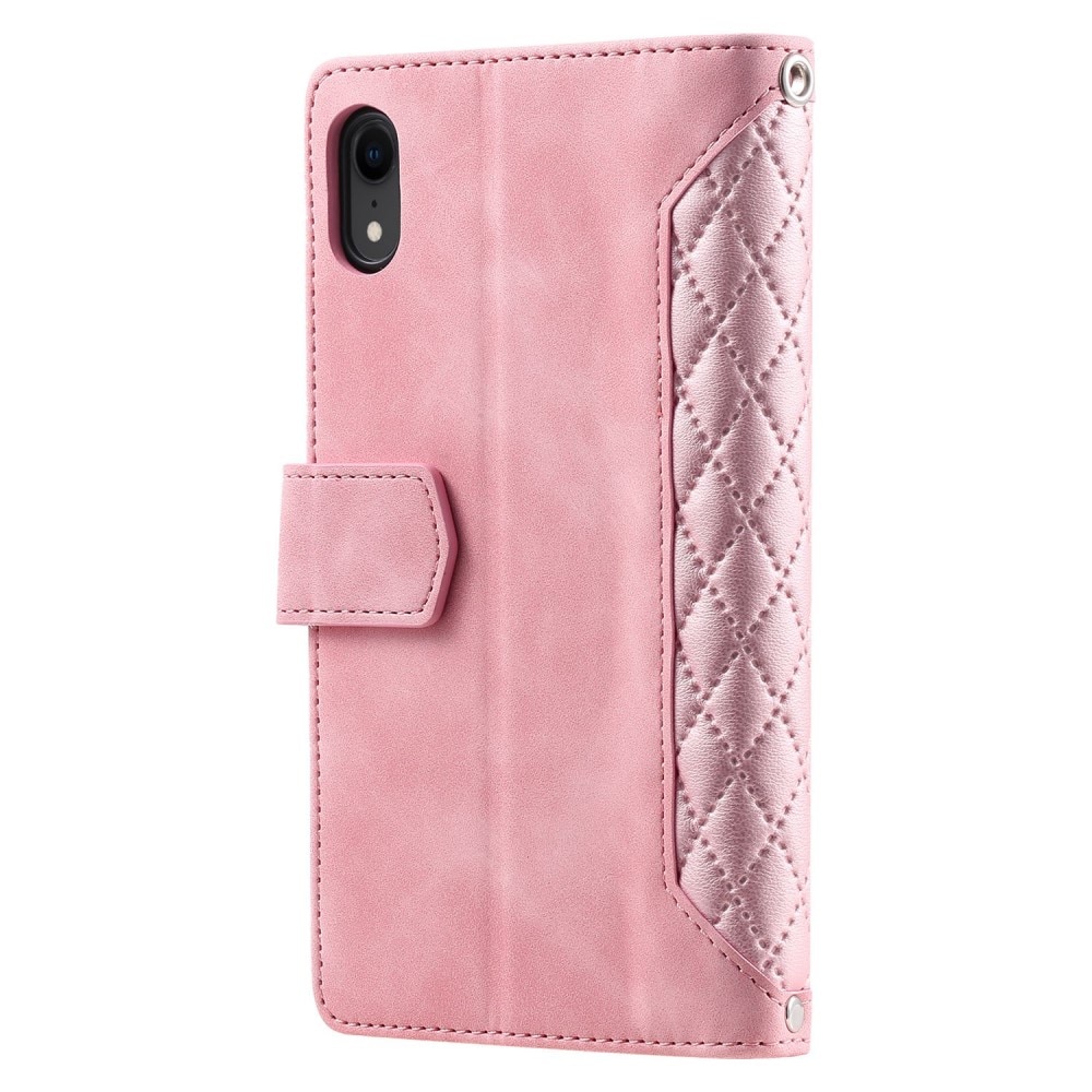 Plånboksväska iPhone XR Quilted rosa