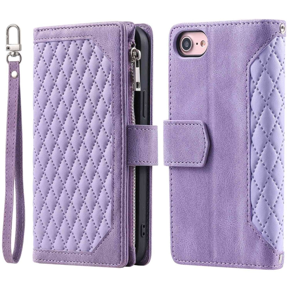 Plånboksväska iPhone 7 Quilted lila