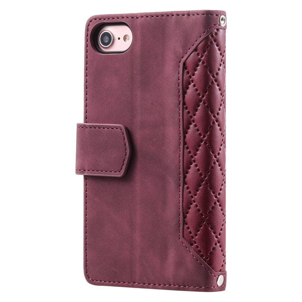 Plånboksväska iPhone SE 2022 Quilted Röd