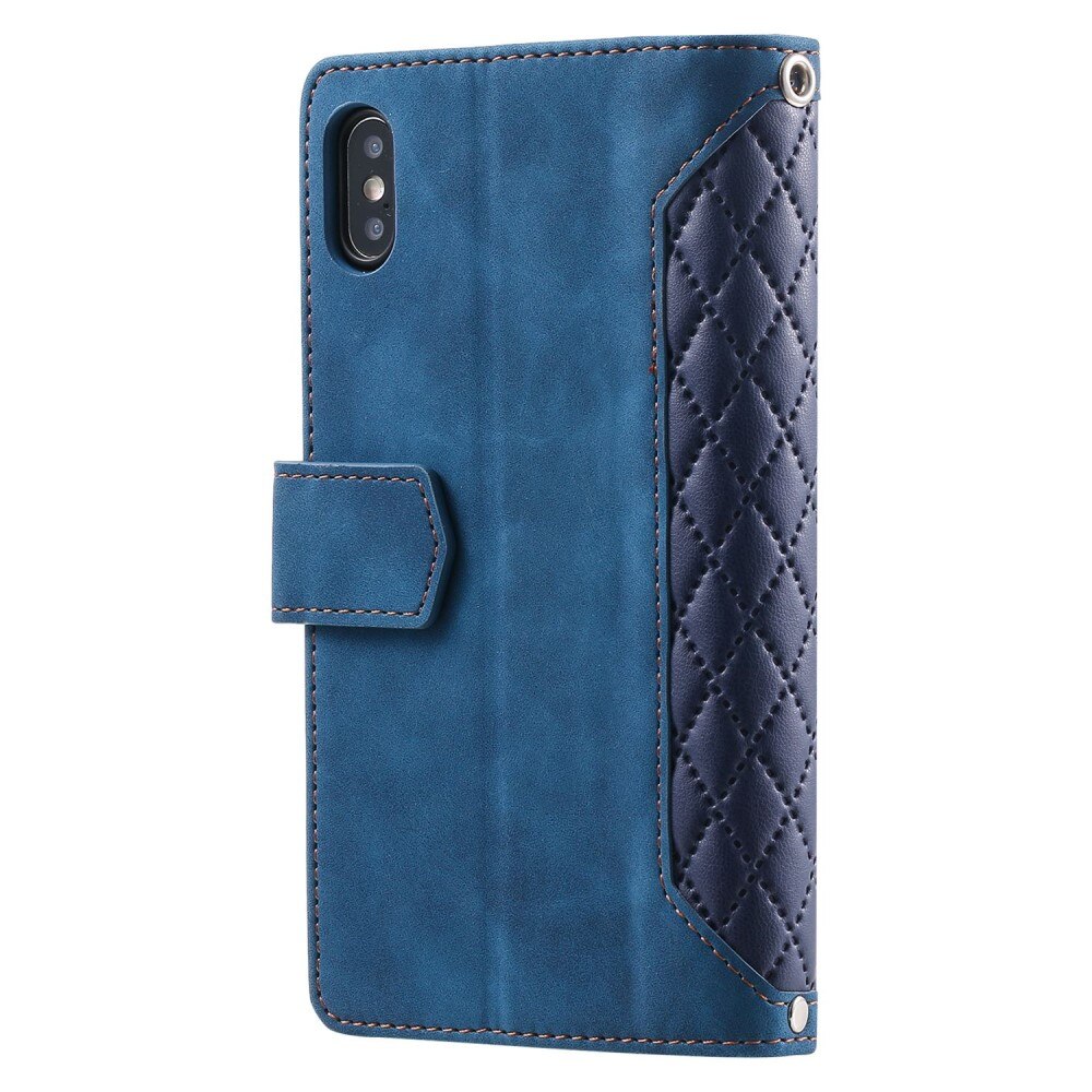 Plånboksväska iPhone X/XS Quilted Blå