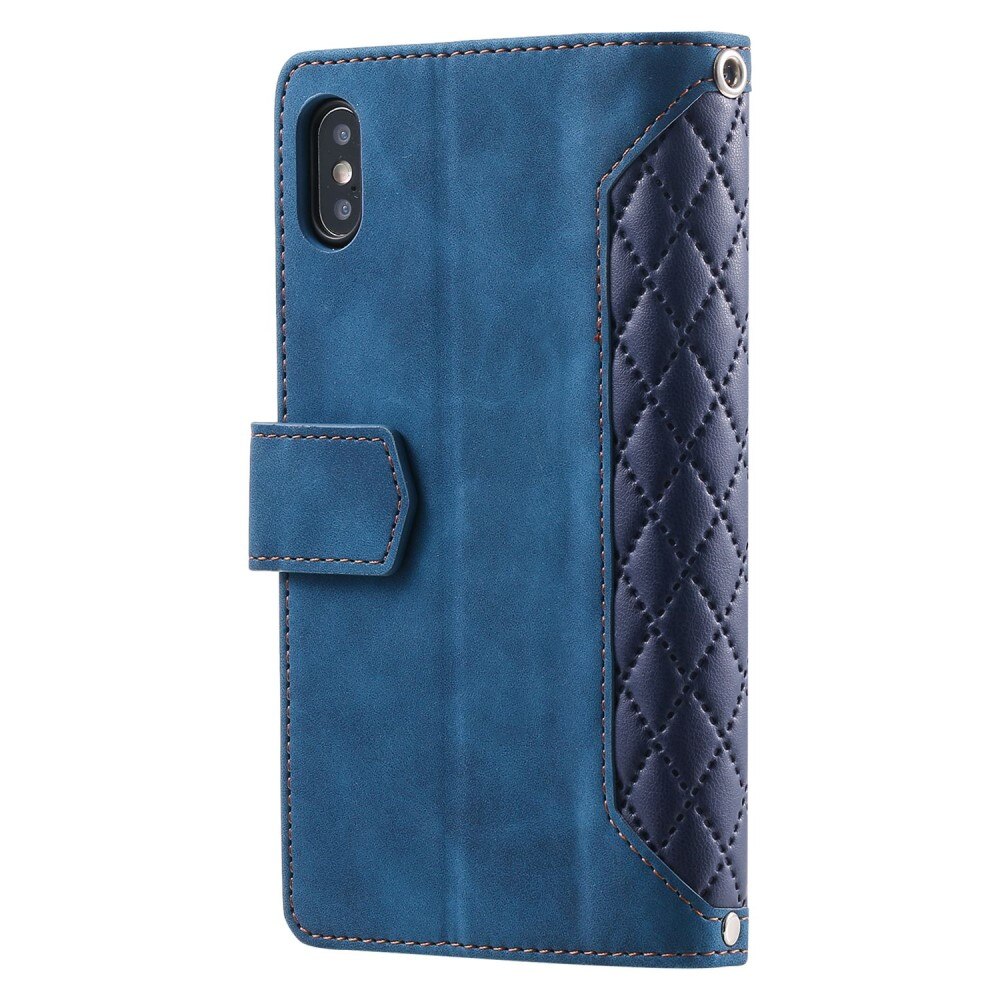 Plånboksväska iPhone X/XS Quilted blå