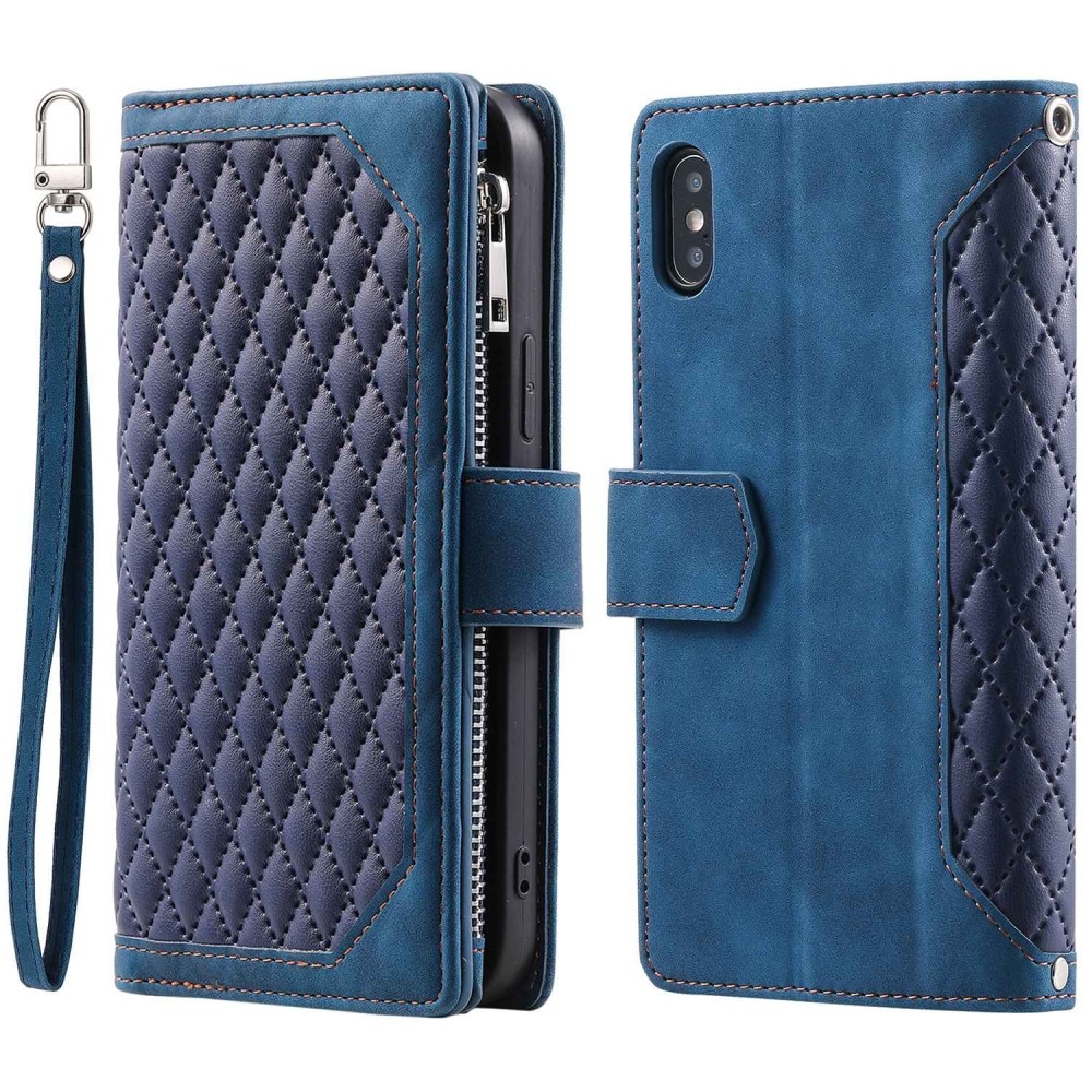 Plånboksväska iPhone X/XS Quilted blå