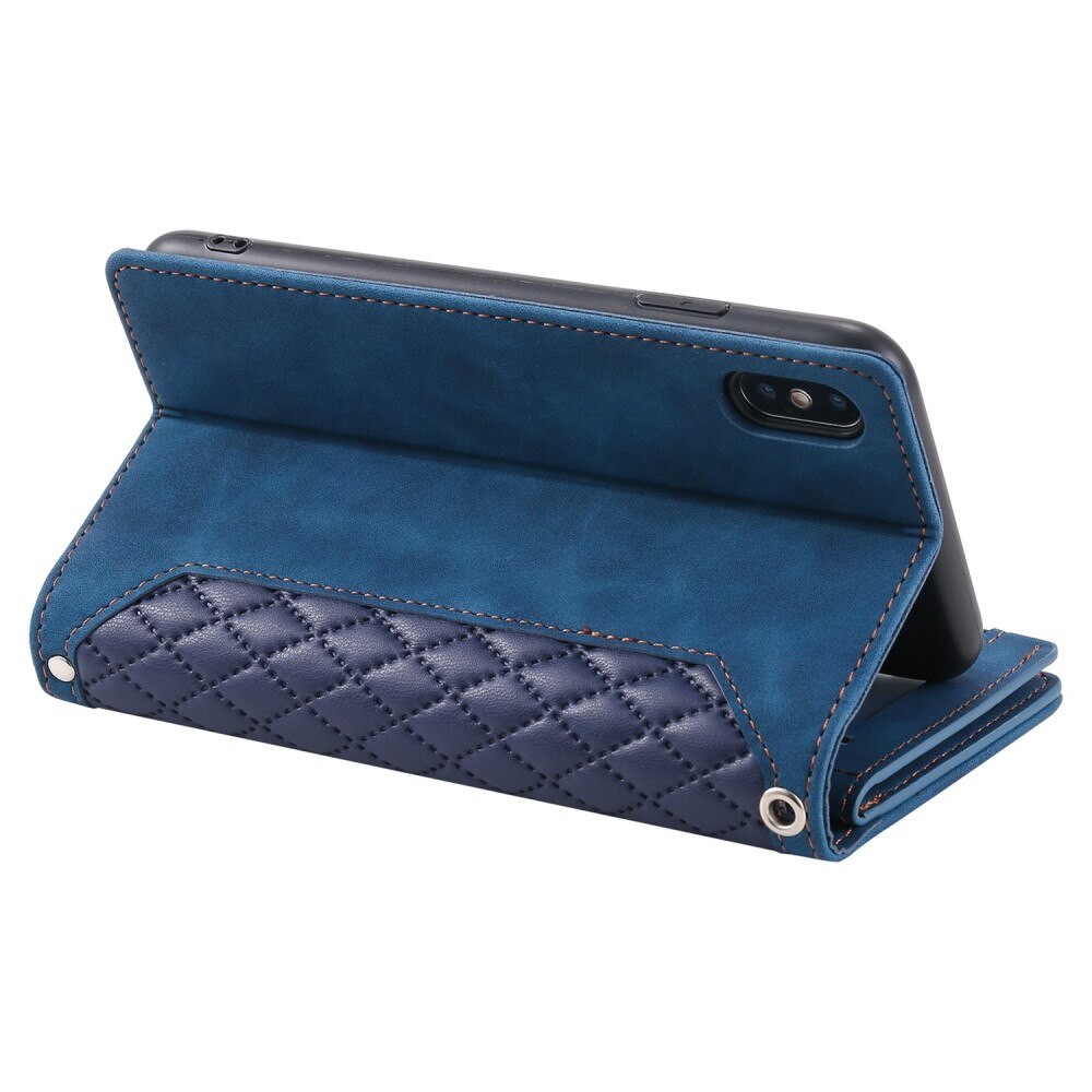 Plånboksväska iPhone X/XS Quilted blå