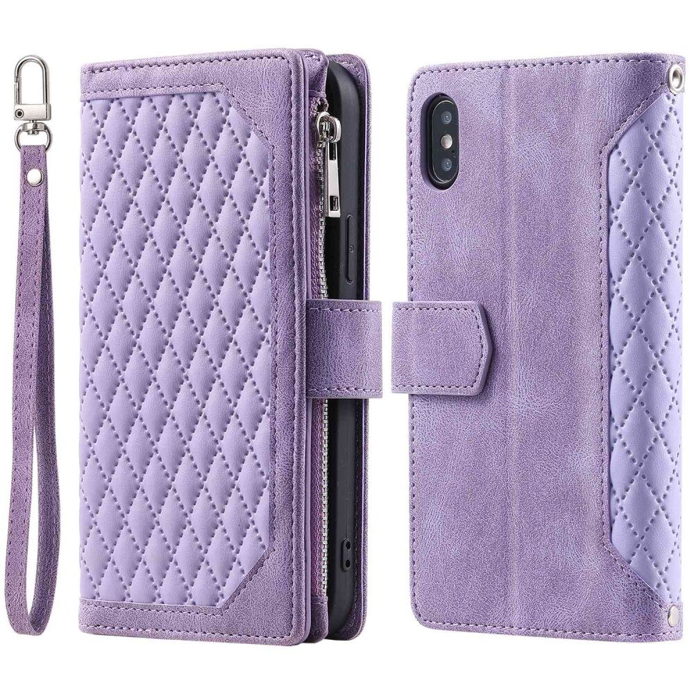 Plånboksväska iPhone X/XS Quilted Lila