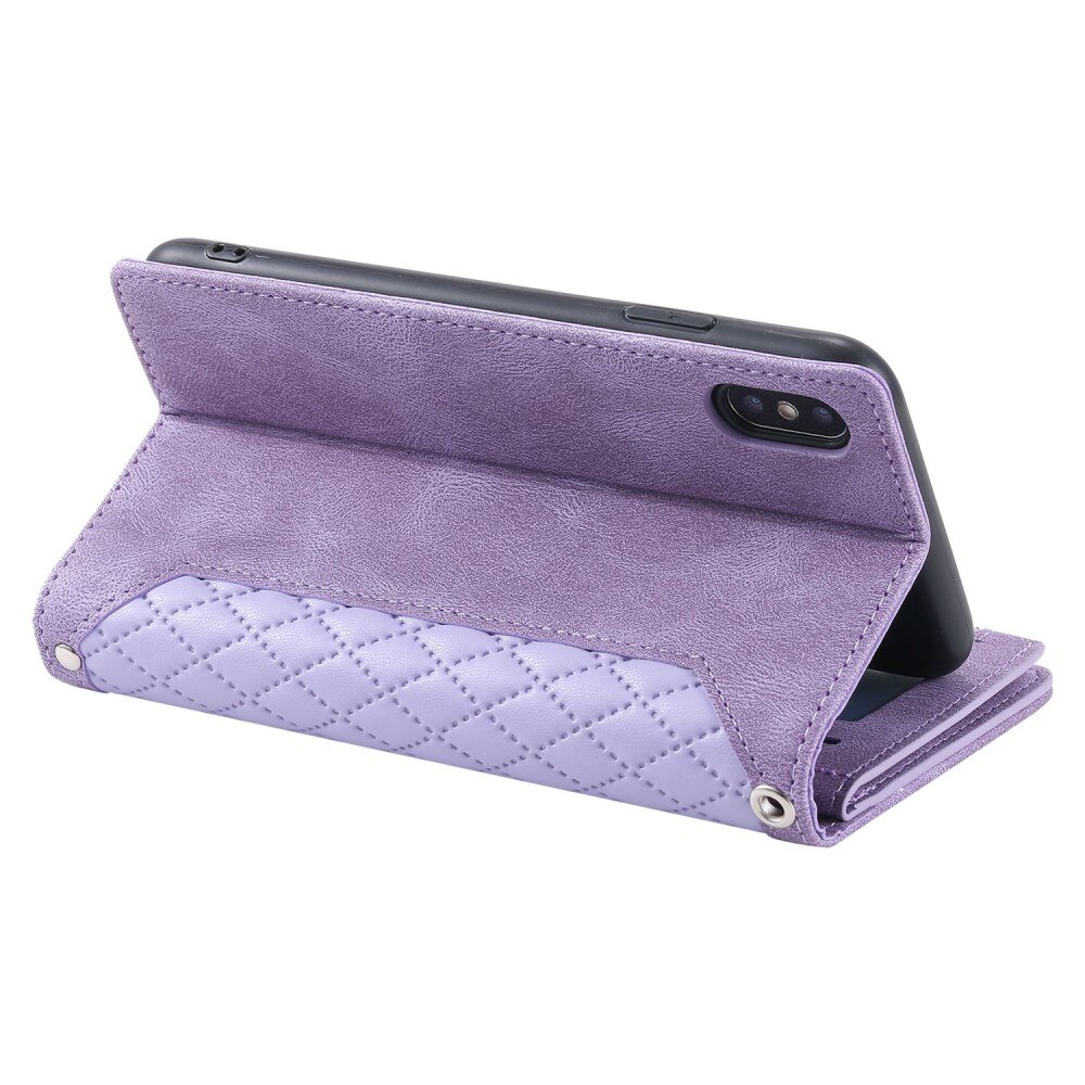 Plånboksväska iPhone X/XS Quilted Lila