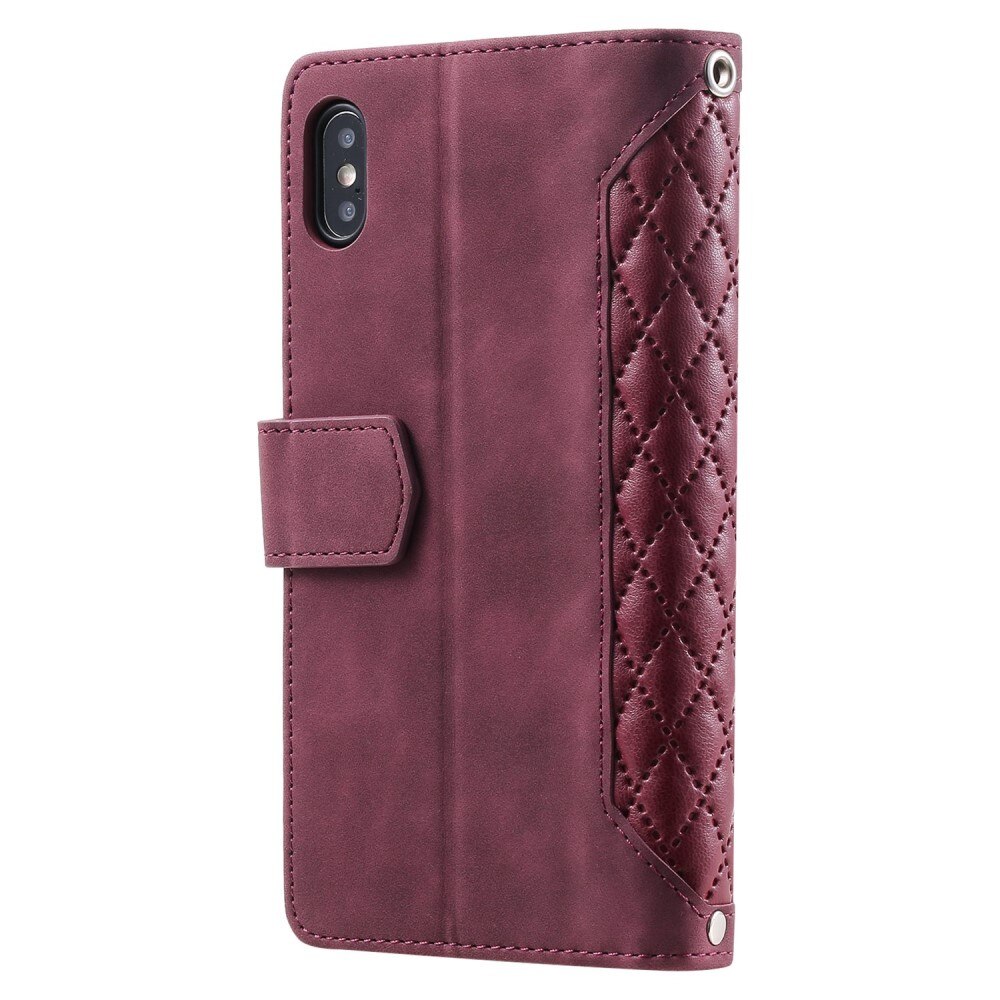 Plånboksväska iPhone X/XS Quilted Röd