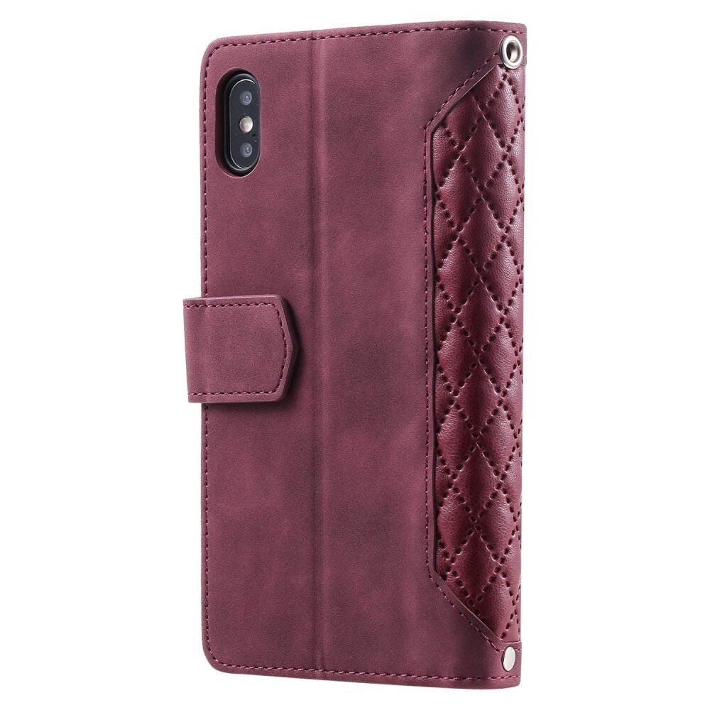 Plånboksväska iPhone X/XS Quilted röd