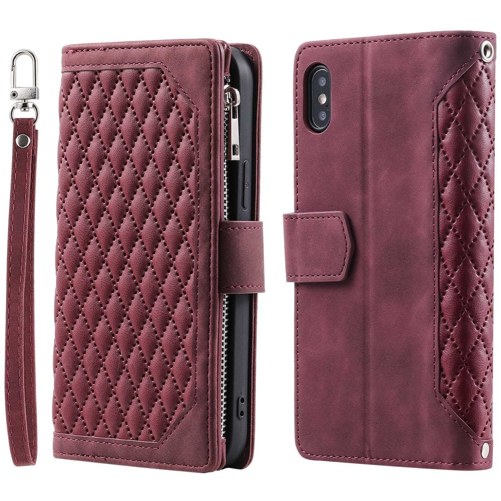 Plånboksväska iPhone X/XS Quilted röd